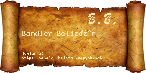 Bandler Belizár névjegykártya